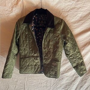 Barbour Floral Quilted Jacket with Dark Collar